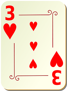 Ornamental Deck: 3 of Hearts