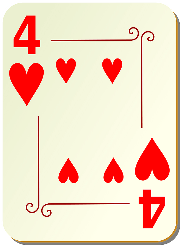 Ornamental Deck: 4 of Hearts