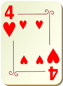 Ornamental Deck: 4 of Hearts