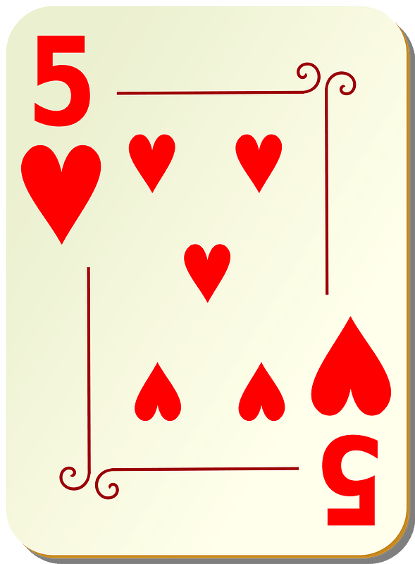 Ornamental Deck: 5 of Hearts