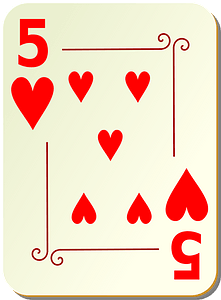 Ornamental Deck: 5 of Hearts