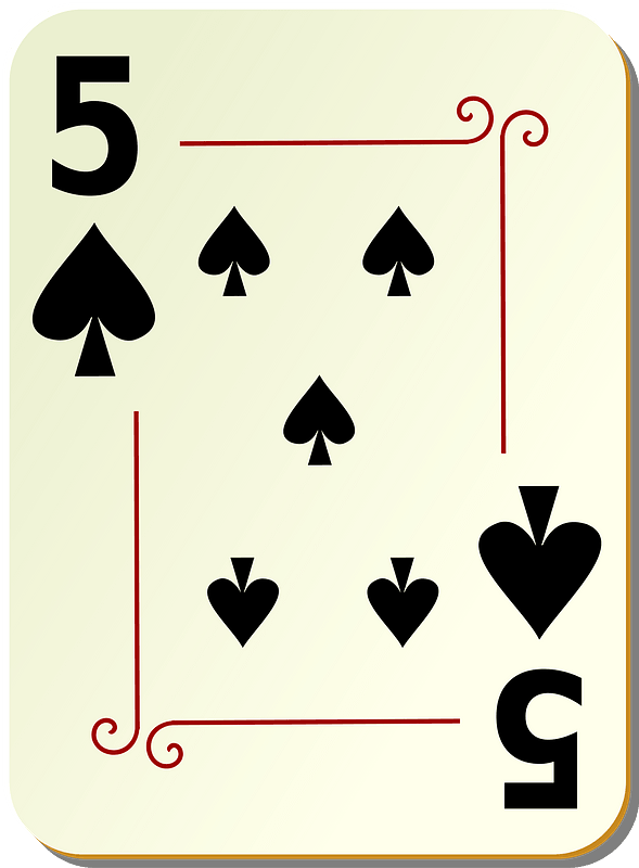 Ornamental Deck: 5 of Spades