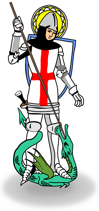 Saint George slaying dragon