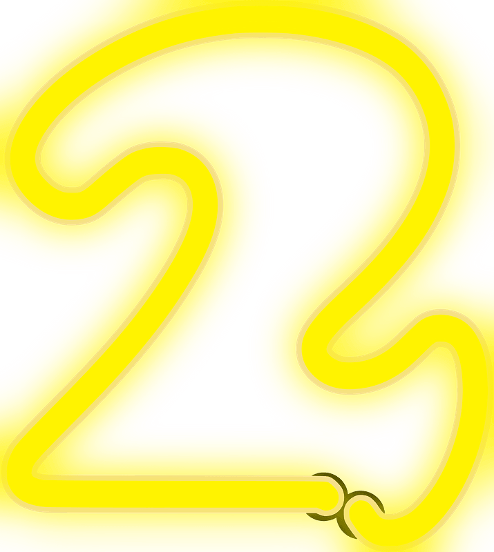 Neon number 2 - Free vector clipart images on creazilla.com