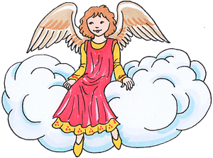 Christmas Angel on a cloud