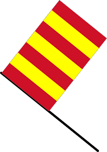 Yellow/Red Stripped Flag