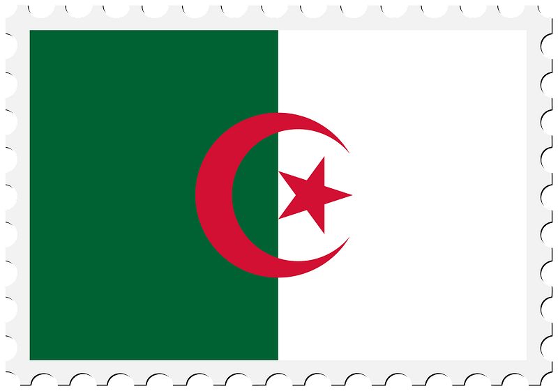 Stamp Algeria Flag