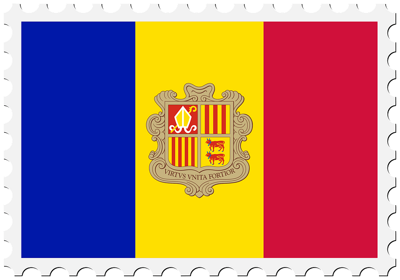 Stamp Andorra Flag