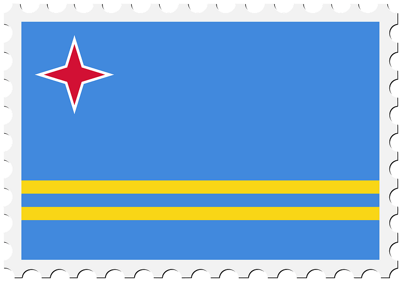 Stamp Aruba Flag