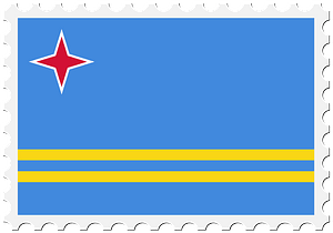 Stamp Aruba Flag