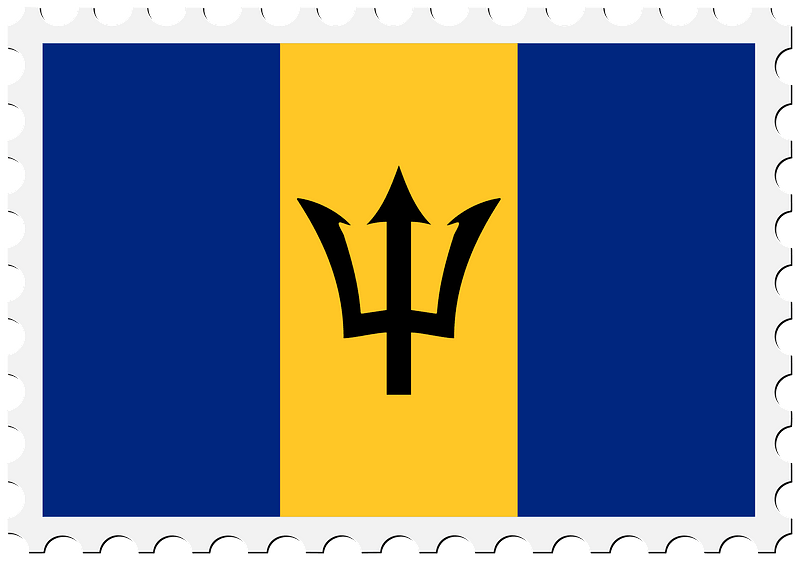 Stamp Barbados Flag