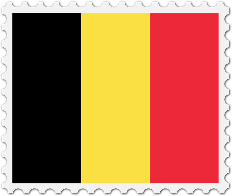 Stamp Belgium Flag