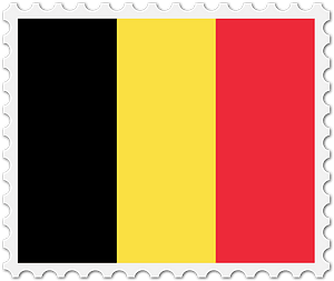 Stamp Belgium Flag