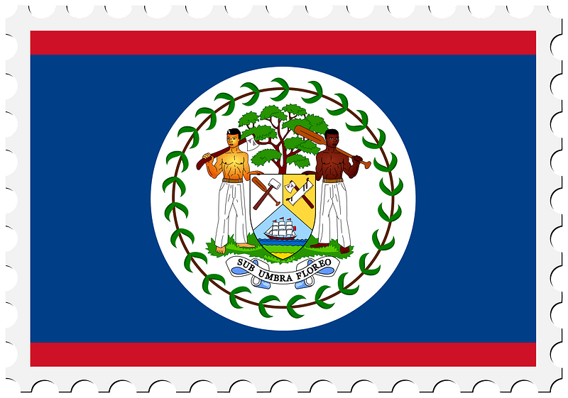 Stamp Belize Flag
