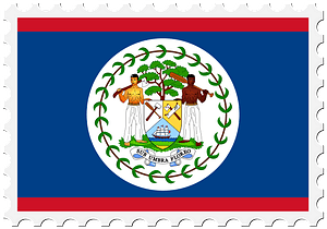 Stamp Belize Flag
