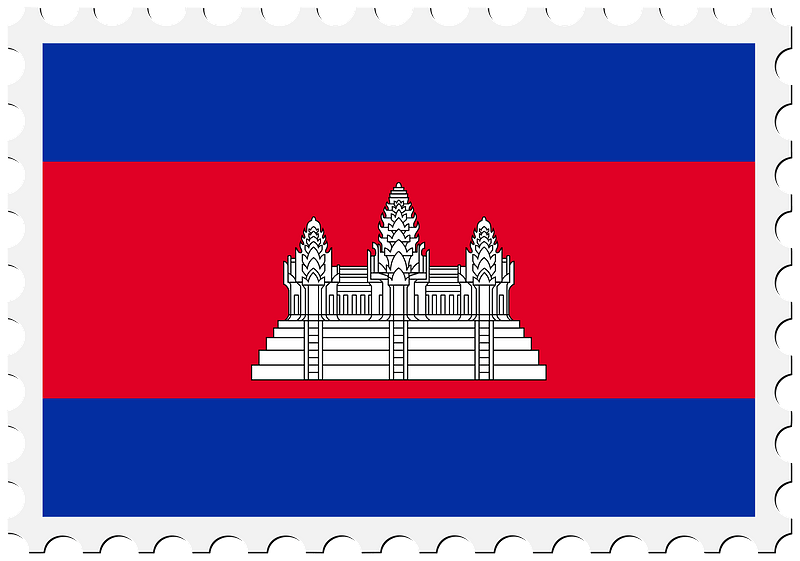 Stamp Cambodia Flag