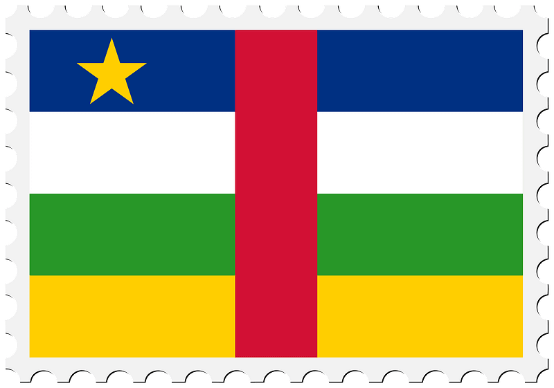 Stamp Central African Republic Flag