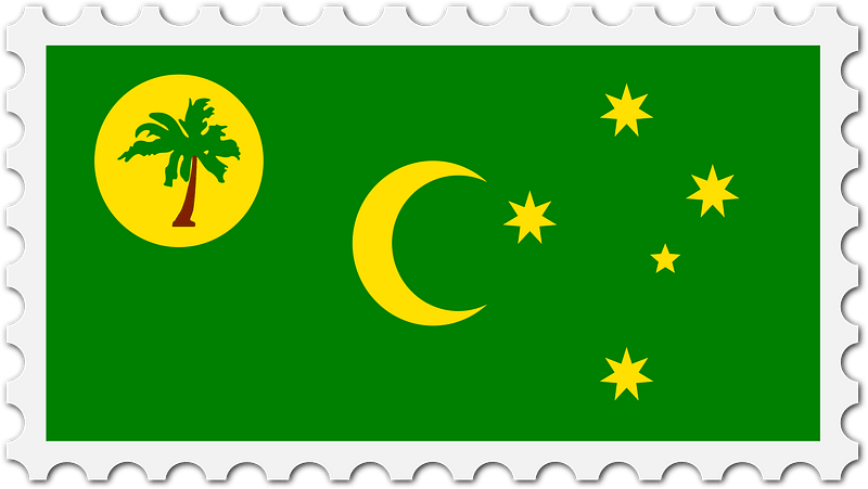 Stamp Cocos Island Flag