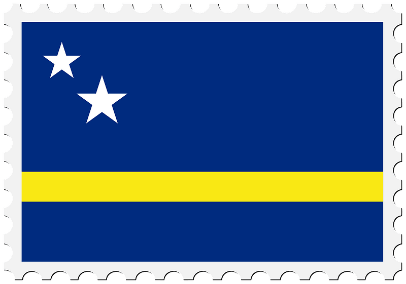 Stamp Curacao Flag