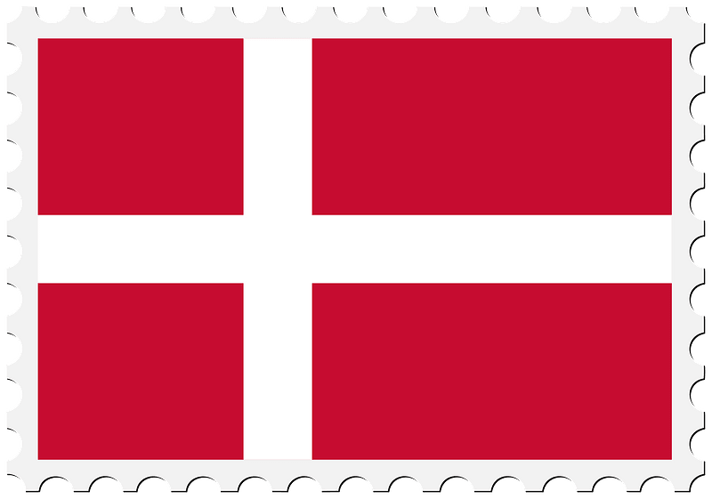 Stamp Denmark Flag