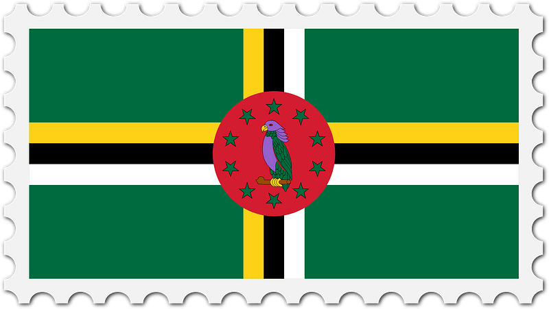 Stamp Dominica Flag