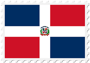 Stamp Dominican Republic Flag