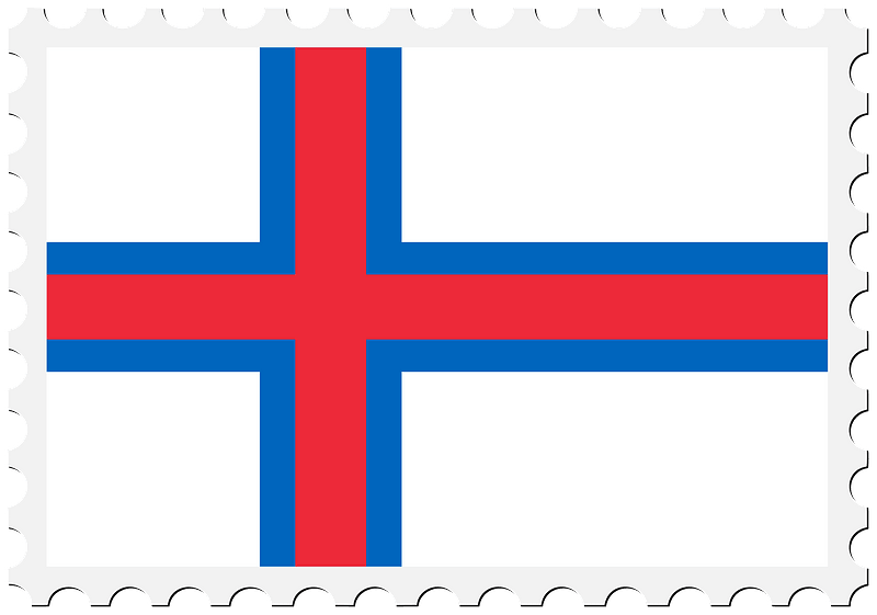 Stamp Faroe Islands Flag