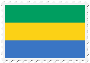 Stamp Gabon Flag