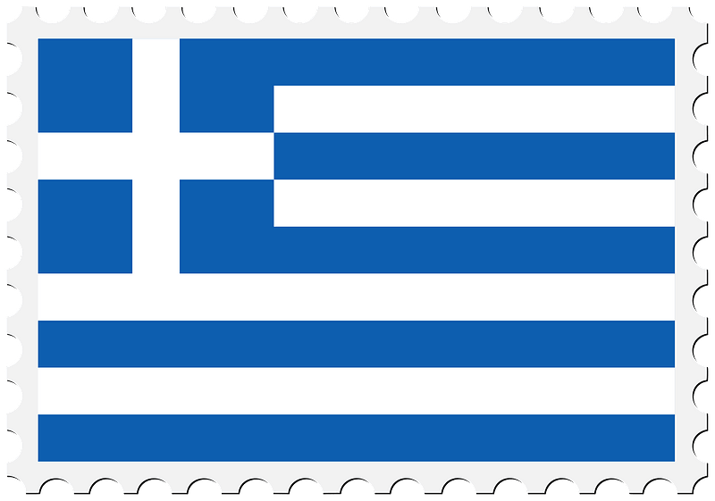 Stamp Greece Flag
