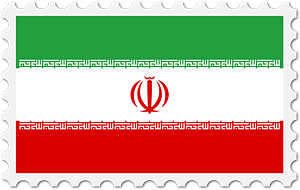 Stamp Iran Flag
