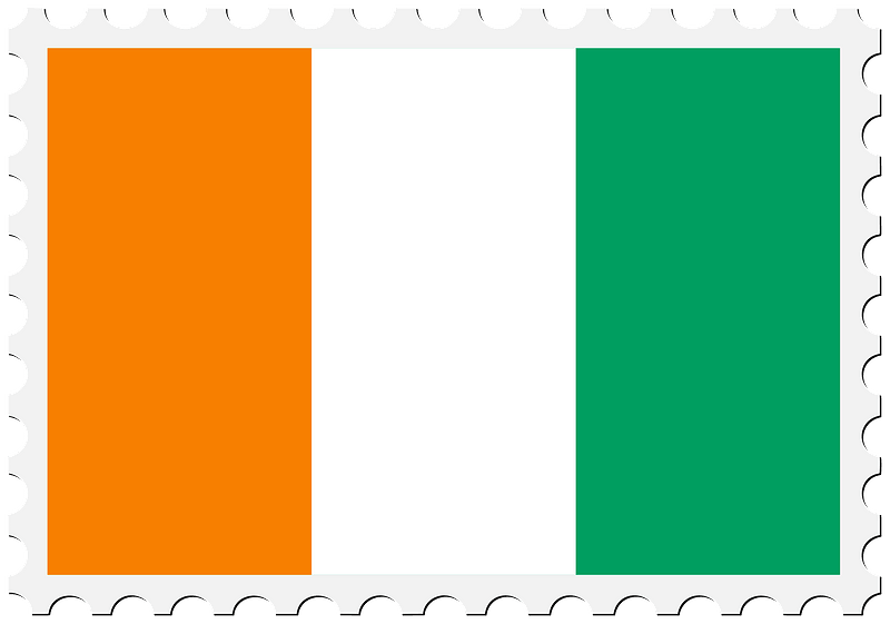 Stamp Ivory Coast Flag