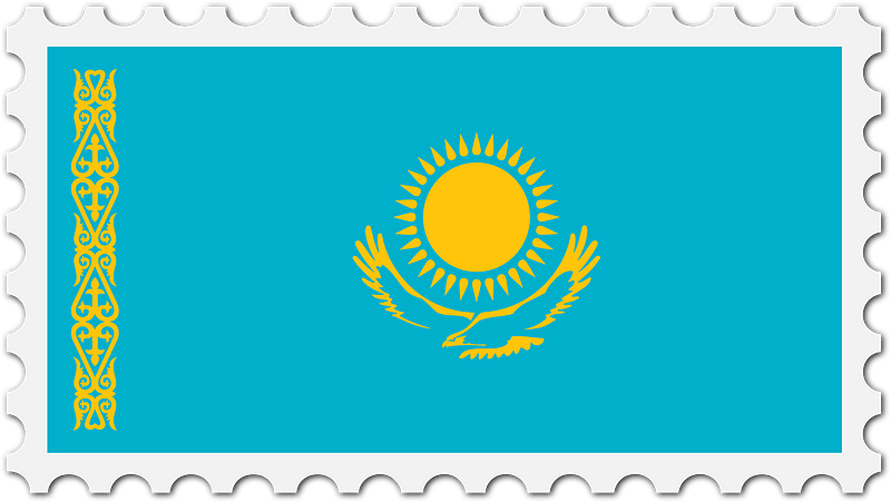 Stamp Kazakhstan Flag
