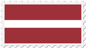 Stamp Latvia Flag