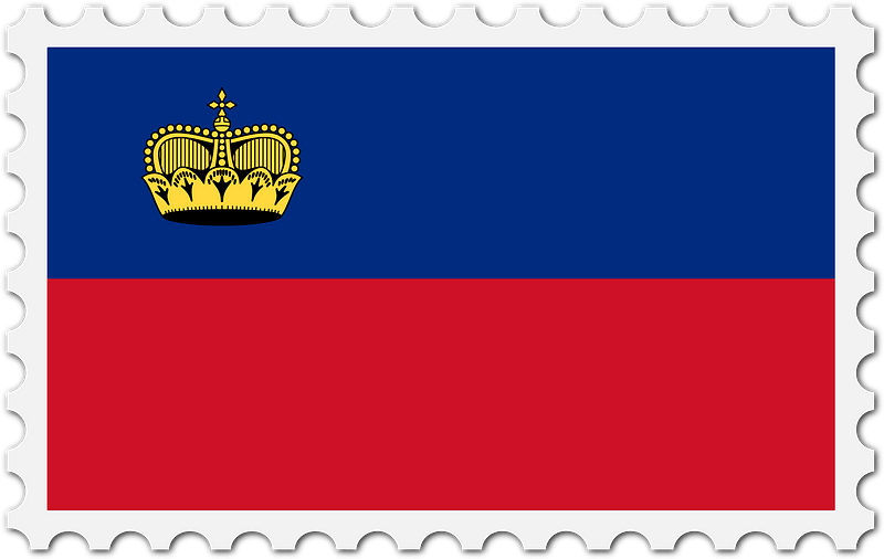 Stamp Liechtenstein Flag