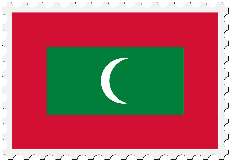 Stamp Maldives Flag