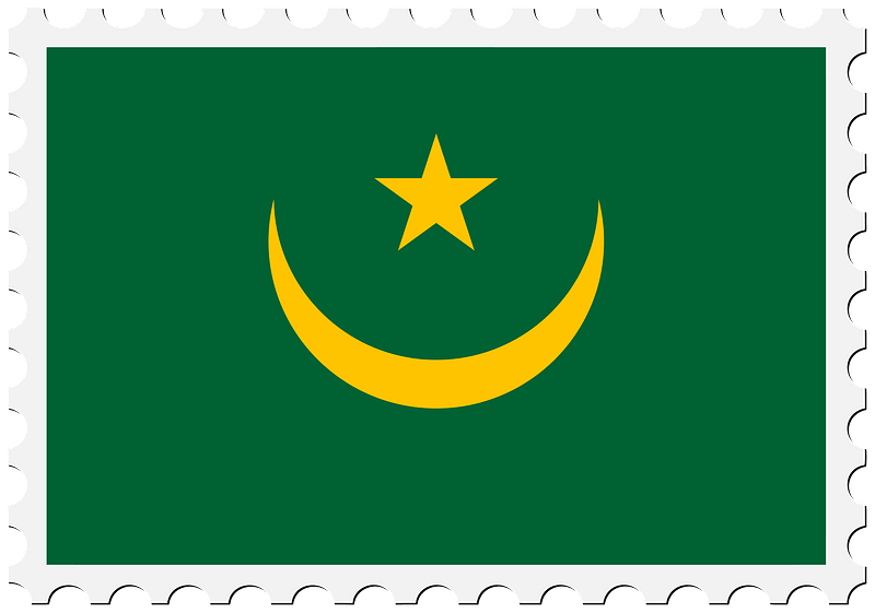 Stamp Mauritania Flag