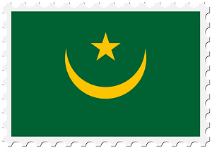 Stamp Mauritania Flag