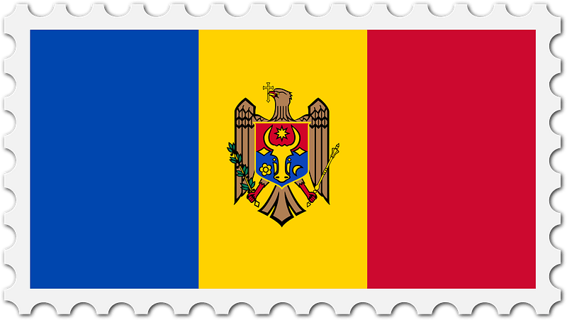 Stamp Moldova Flag
