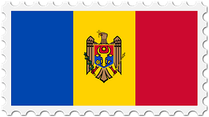 Stamp Moldova Flag