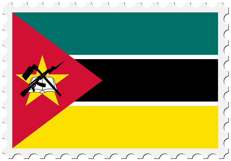 Stamp Mozambique Flag