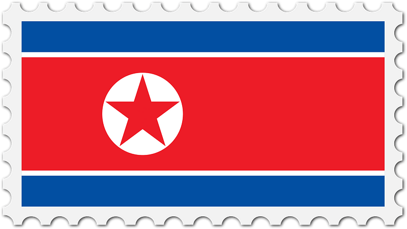 Stamp North Korea Flag