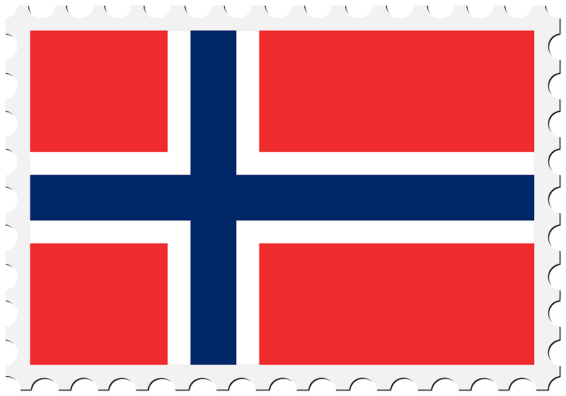Stamp Norway Flag