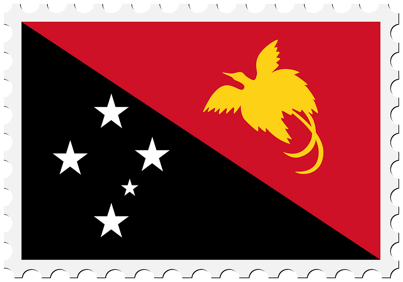 Stamp Papua New Guinea Flag