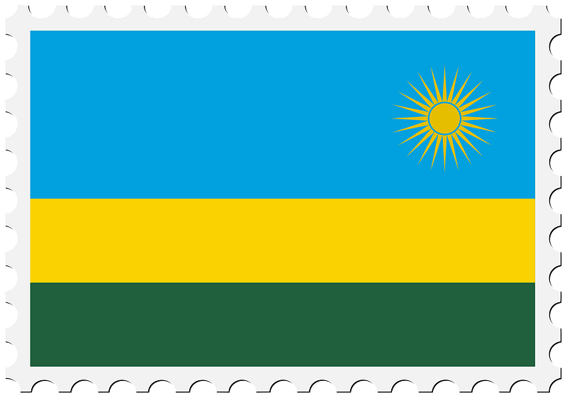 Stamp Rwanda Flag