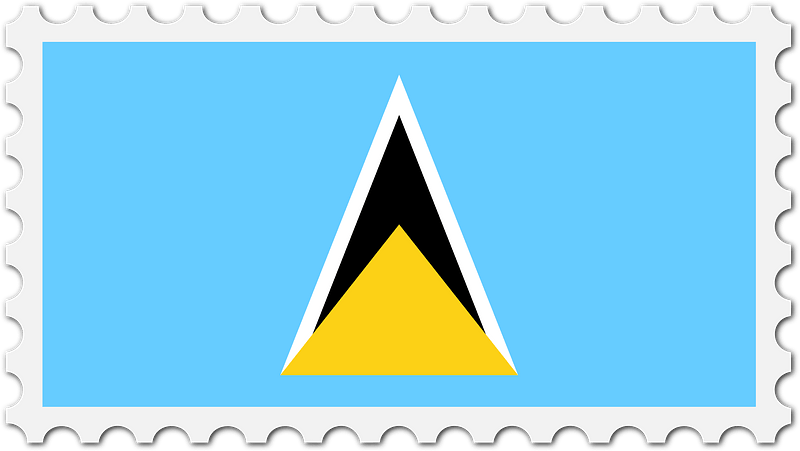 Stamp Saint Lucia Flag