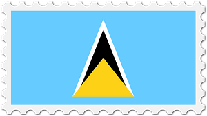 Stamp Saint Lucia Flag
