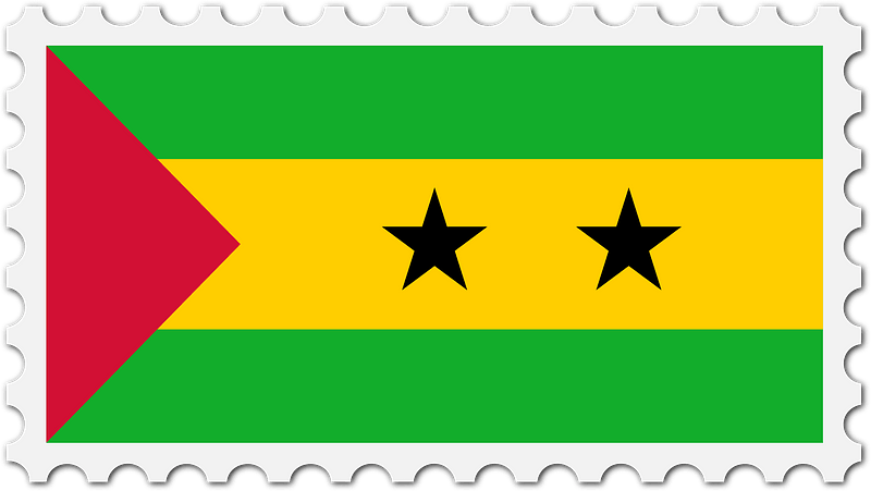Stamp Sao Tome Principe Flag