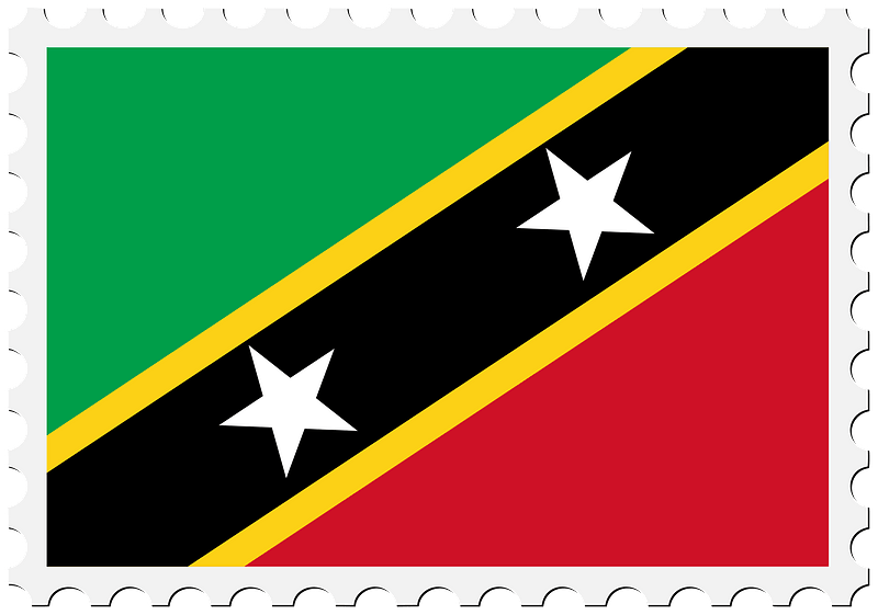 Stamp St Kitts Nevis Flag