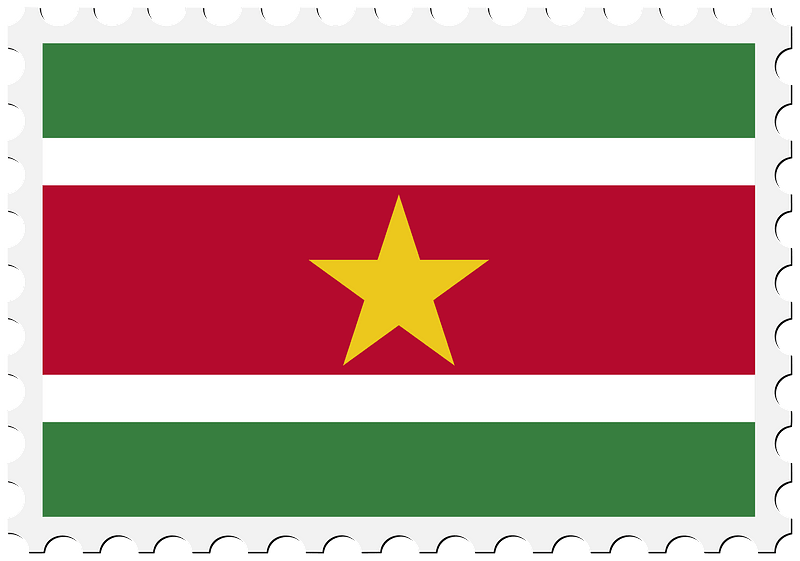 Stamp Suriname Flag