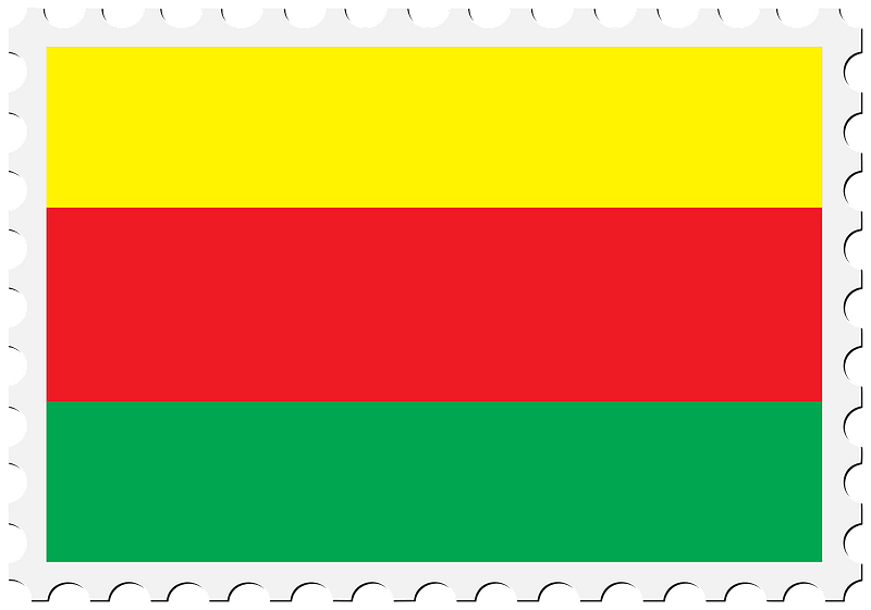 Stamp Syrian Kurdistan Flag